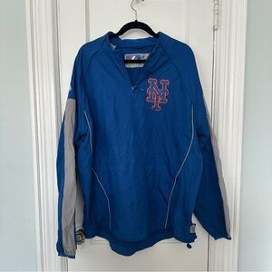 Vintage New York Mets Majestic Cool Base 1/4 Zip Pullover XL Removable sleeves